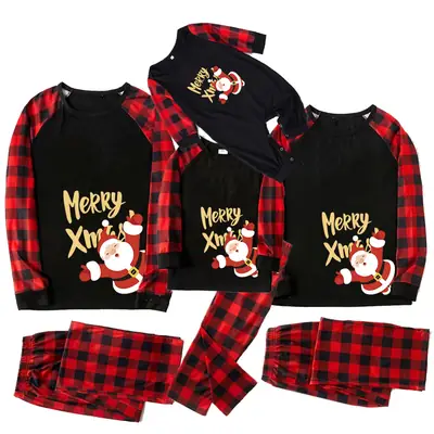 Tianming Christmas Pajamas Set for Kids & Teens Red Plaid