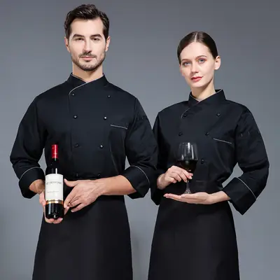 Men & Women White Long Sleeve Chef Shirt