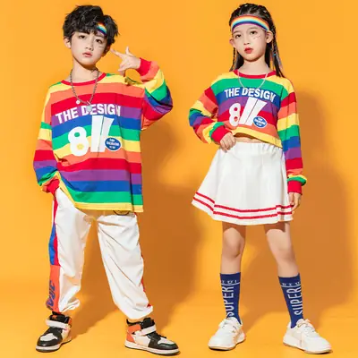 Children's Rainbow Cheerleading Set Boys Girls Middle Primary