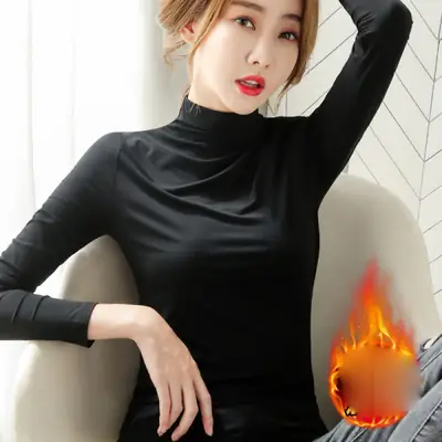 2025 Autumn Winter Long Sleeve Turtleneck Shirt for Plus Size Women