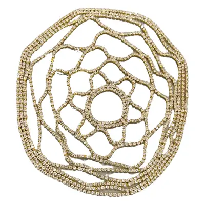 European American Bridal Rhinestone Headband Tassel Mesh