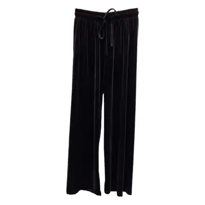 Velvet High Waist Drawstring Pants Brown Loose Fit