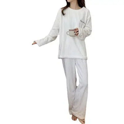 Women's Pink Fleece Pajamas 2025 Winter Lounge Wear