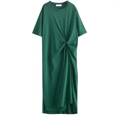 Korean Style Slim Fit Long T-Shirt Dress Large Summer