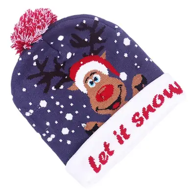 New Christmas Knitted Hats with Light Adult Children Colorful Luminous Design