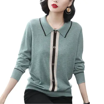 Women Knitted Long Sleeve Sweater 2022 Autumn