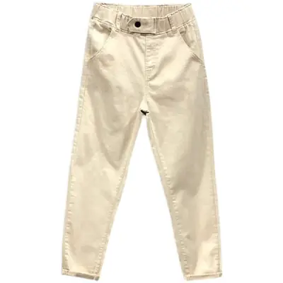 Cotton White Women's Ankle Pants Spring Autumn Korean Style