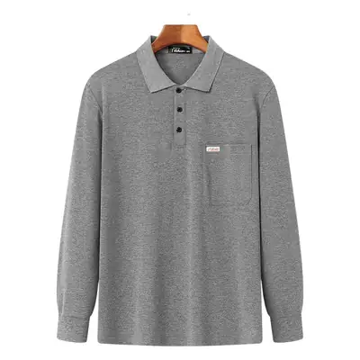 Men Long Sleeve Polo T-Shirt Spring Autumn New