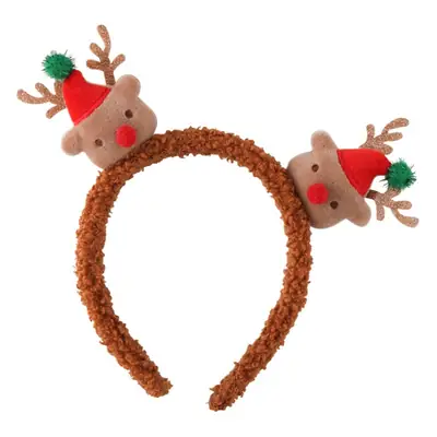 Christmas Heart Headband with Elk Horn Decor