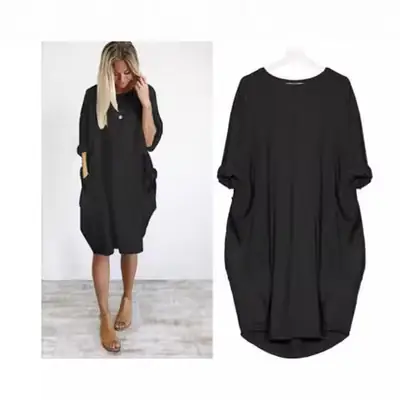 Blue Long Dress for Women Large Casual Cross-Border Spring Autumn
