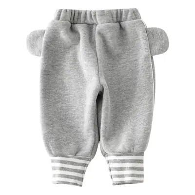 24 Late Autumn Baby Fleece Pp Pants with Bear Brooch