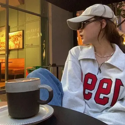 Women Cotton Polo Sweater Loose Autumn Winter Casual Top