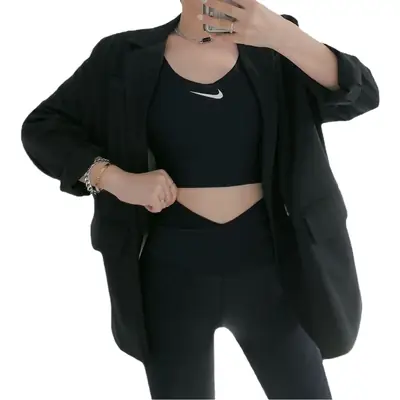 Korean Style Sharkskin Leggings V-Back Slimming Tights Brown