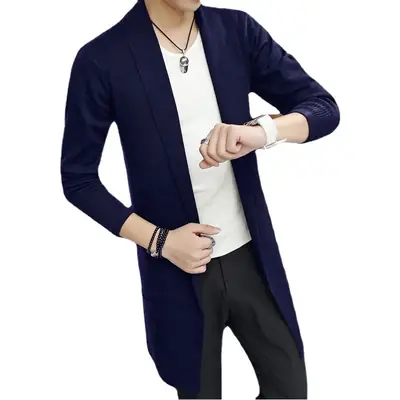 Men's Maroon Korean Style Slim Fit Windbreaker Cardigan