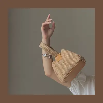 Cute Woven Straw Handbag for Girls Summer 2026
