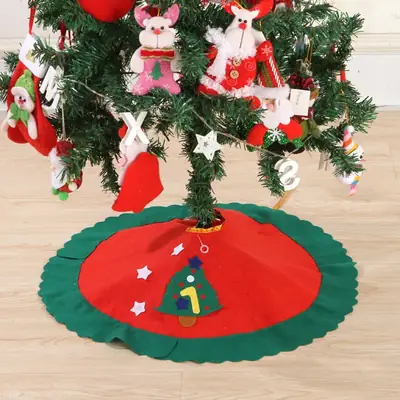 Mei Shen RQAa210 Christmas Tree Dress 60cm Small Wave Green Edge Applique Tree
