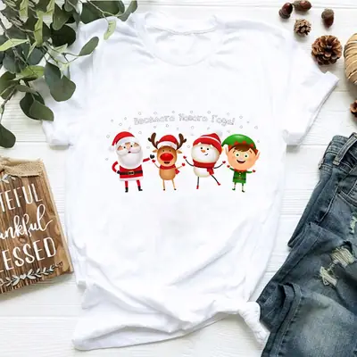 Merry Christmas T-shirt for Kids Family Photo Print White