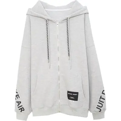 Women's Korean Style Loose Fit Cardigan Sweatshirt Set