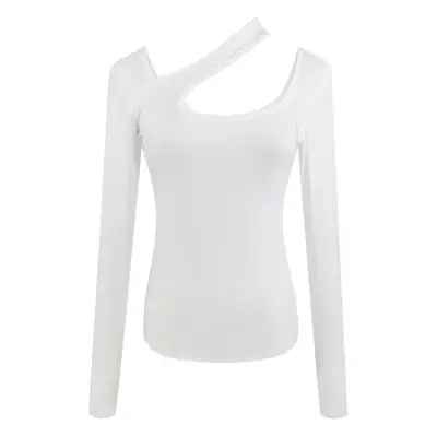 2025 Grey Halter Neck Long Sleeve T-Shirt for Women