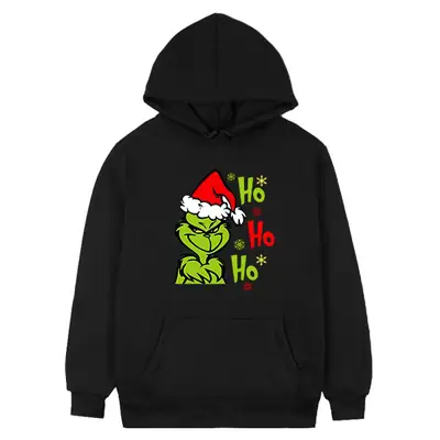 Christmas Green Monster Hoodie with "Ho Ho Ho" Print