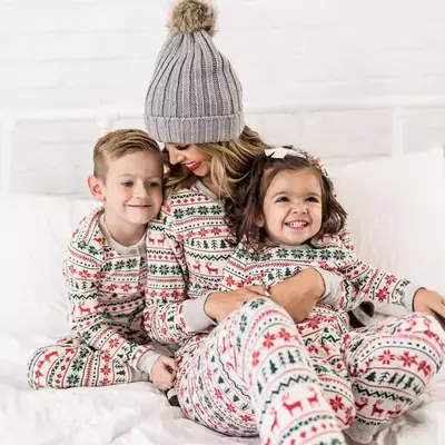 2 Pajamas Set for Kids Christmas Winter Warm Pajamas