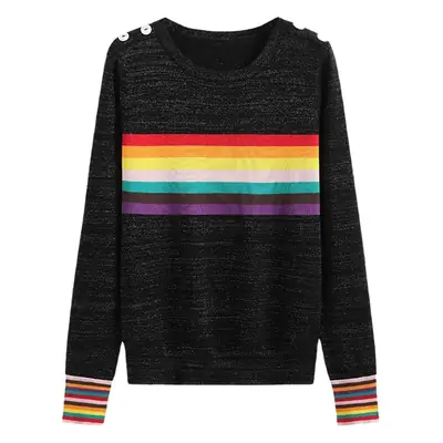 Rainbow Jacquard Long Sleeve Women's Shirt