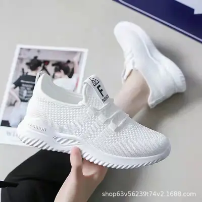 Women's White Mesh Casual Shoes Summer Breathable