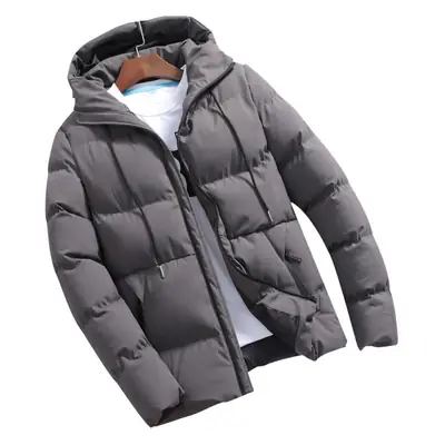 Men's Hooded Cotton Puffer Coat Grey Winter 2022