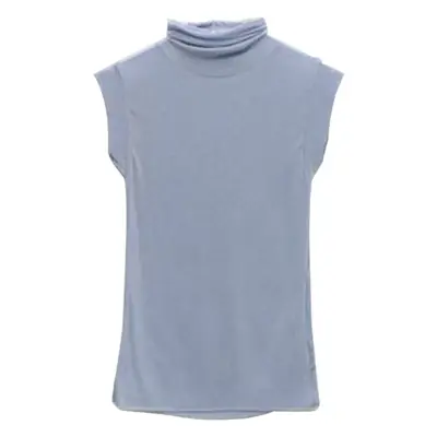 Women Sleeveless High Neck Vest Coral Pink Large
