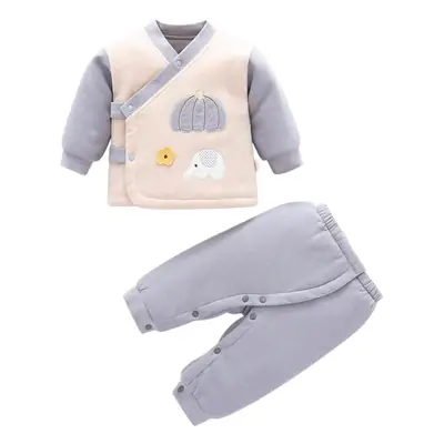 Baby Split Cotton Suit Pink Newborn Fall Wear
