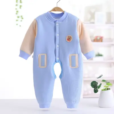 Baby Cotton Padded Jumpsuit Pink Winter Climbing Suit