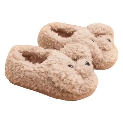 Winter Cartoon Dog Slippers Women Fleece Warm Home