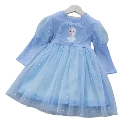 Pink Elsa Baby Dress for Girls Toddler Fleece Lined