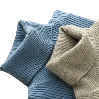 High Neck Wool Knit Shirt Beige 2023 Winter
