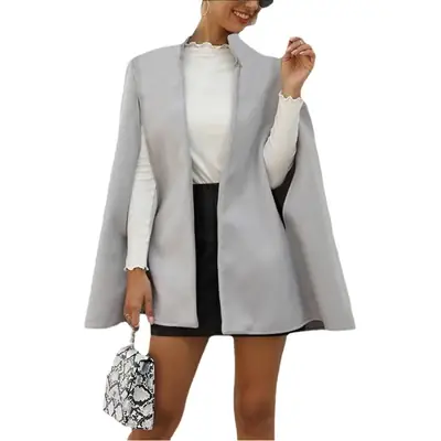 Black Sleeveless Woolen Coat for Women Autumn Winter