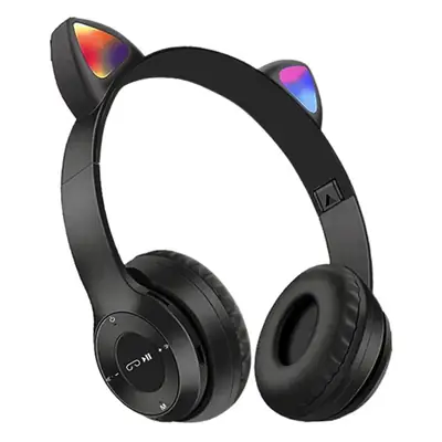 Pink Cat Ears Bluetooth Headset with Luminous Design