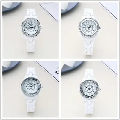 White Diamond Studded Women's Quartz Watch