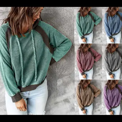 Purple Hooded Sweatshirt Set for Women Casual Winter Wear
