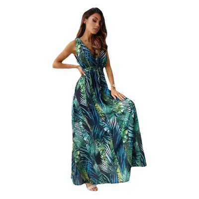 2025 Summer Floral V-Neck Backless Dress for Women