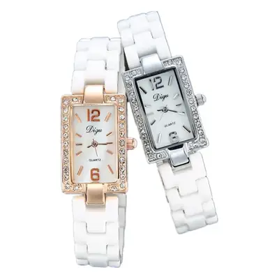 Women Korean Style White Diamond Watch Quartz