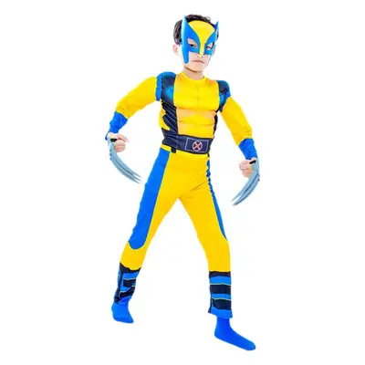 Children's Wolverine Cosplay Muscle Jumpsuit Yellow Blue