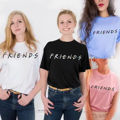 2024 Friends Printed Short Sleeve T-Shirt Blue