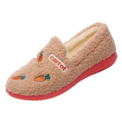 Cute Cartoon Fleece Lined Winter Slippers for Women