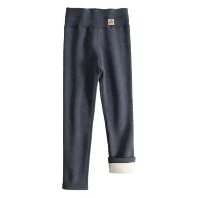 Girls Fleece Leggings Black High Waist Winter