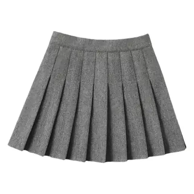 Black Pleated Skirt Women High Waist Stretch Waist