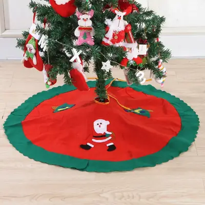 Christmas Tree Skirt Two 90cm Non-Woven Green Edge