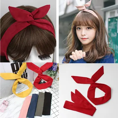 Korean Suede Vintage Hair Band with Rabbit Ears