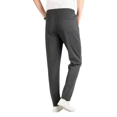 Men Velvet Thickened Sports Pants Black Grey High Waist