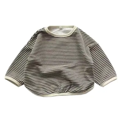 2026 Kids Striped T-Shirt Korean Style Loose Fit
