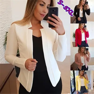 Women's Yellow Blazer Jacket 2021 Winter Casual Wear